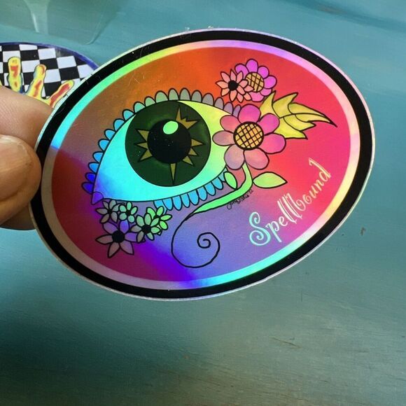 4 Vinyl Sticker Set Original Art By Tina Lynn Ellis Night’s Vision Heart & Eyes - Picture 5 of 7